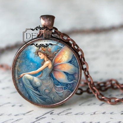 Magical Winter Fairy - Fairy Necklace, Fairy Pendant, Fairy Jewelry, Wings, Mystical, Winter Holidays, Fantasy, Fairy tale