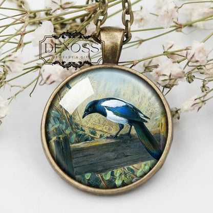 Magpie Necklace,Magpie Pendant,Magpie Spirit Animal,Magic of the Magpie Gift,Bird necklace,Bird jewellery,Songbird,Bird lover gift