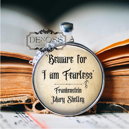 Mary Shelley Quote Pendant Necklace,Literary Gift