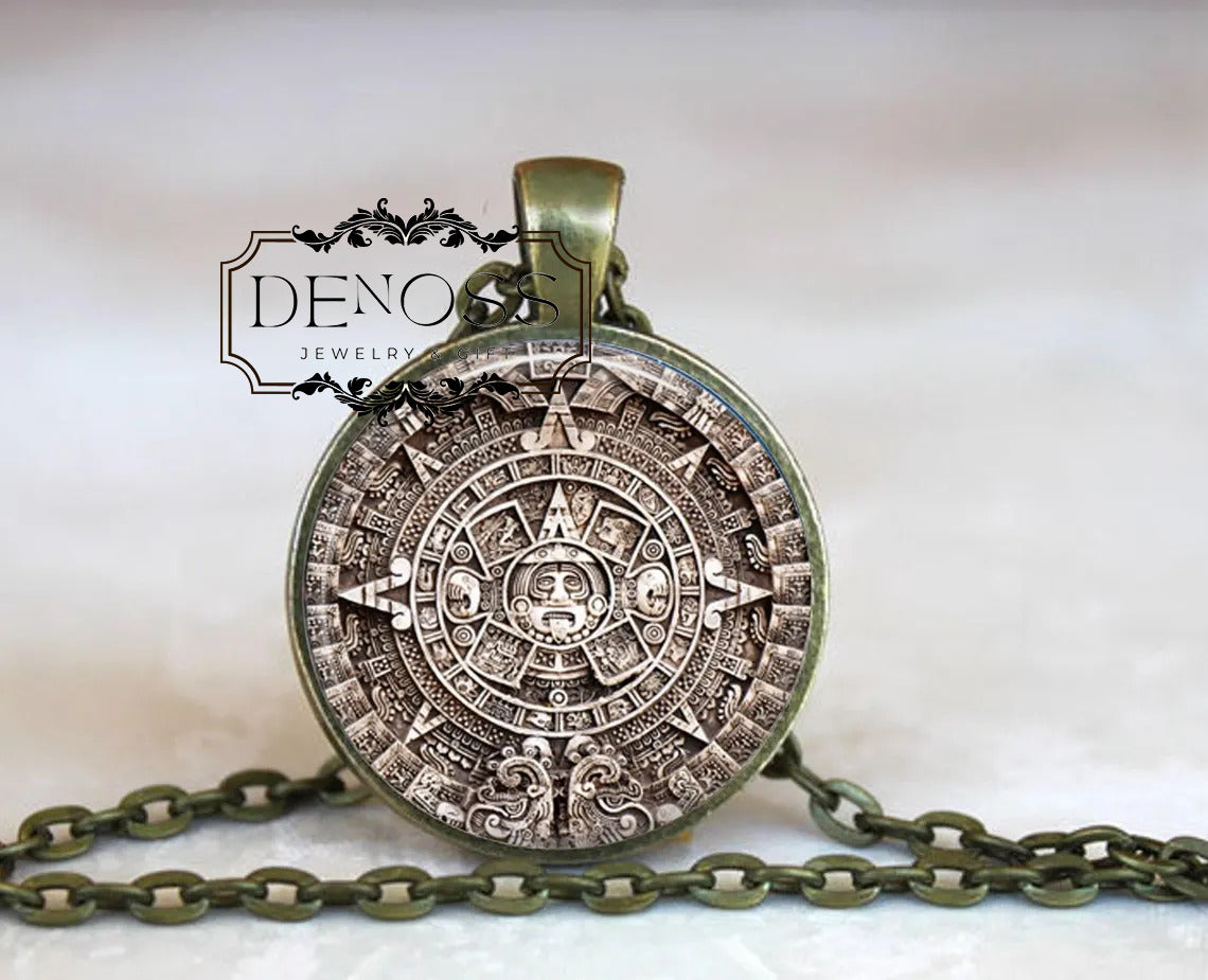 Mayan Calendar Pendant Necklace