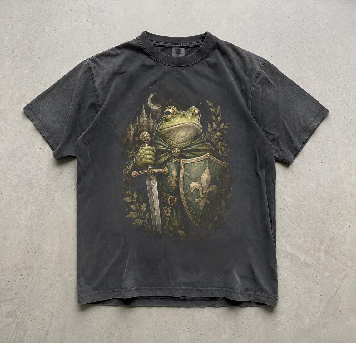 Medieval Shirt, Frog Tee, Funny Frog Knight T-Shirt, Fantasy Warrior Apparel, Frog with Sword Tee, RPG Gamer Gift
