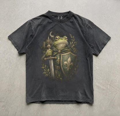 Medieval Shirt, Frog Tee, Funny Frog Knight T-Shirt, Fantasy Warrior Apparel, Frog with Sword Tee, RPG Gamer Gift