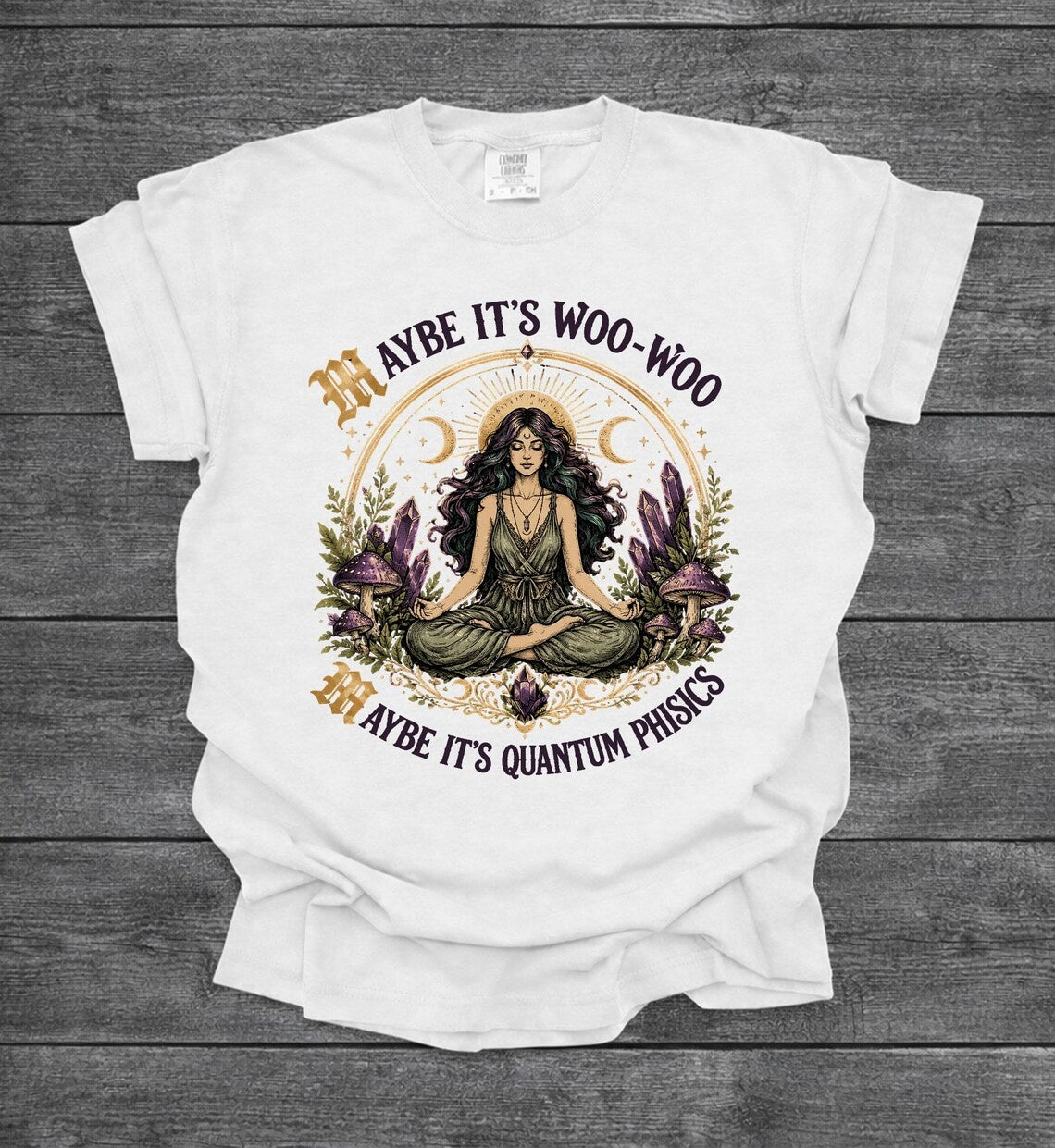 Meditation T-Shirt, Woo-Woo Quantum Physics Graphic Tee, Spiritual Yoga Apparel