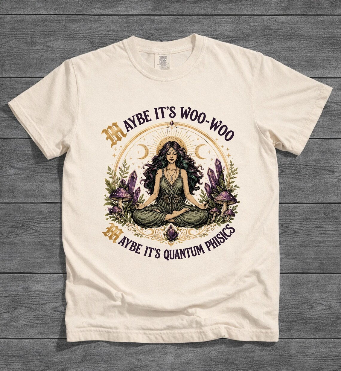Meditation T-Shirt, Woo-Woo Quantum Physics Graphic Tee, Spiritual Yoga Apparel