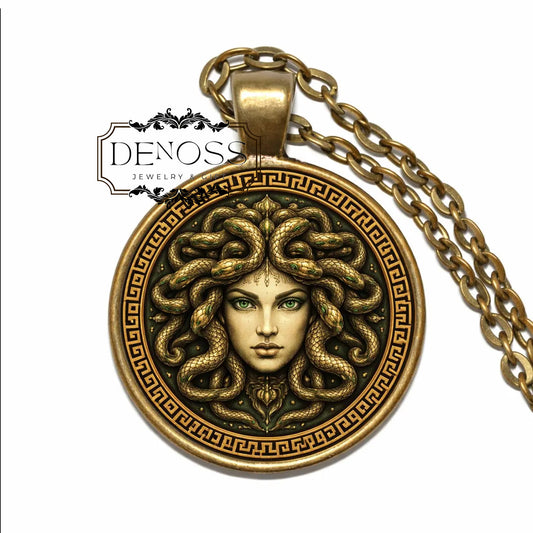 Medusa Pendant Necklace,Greek Mythology,Snake Goddess Jewelry