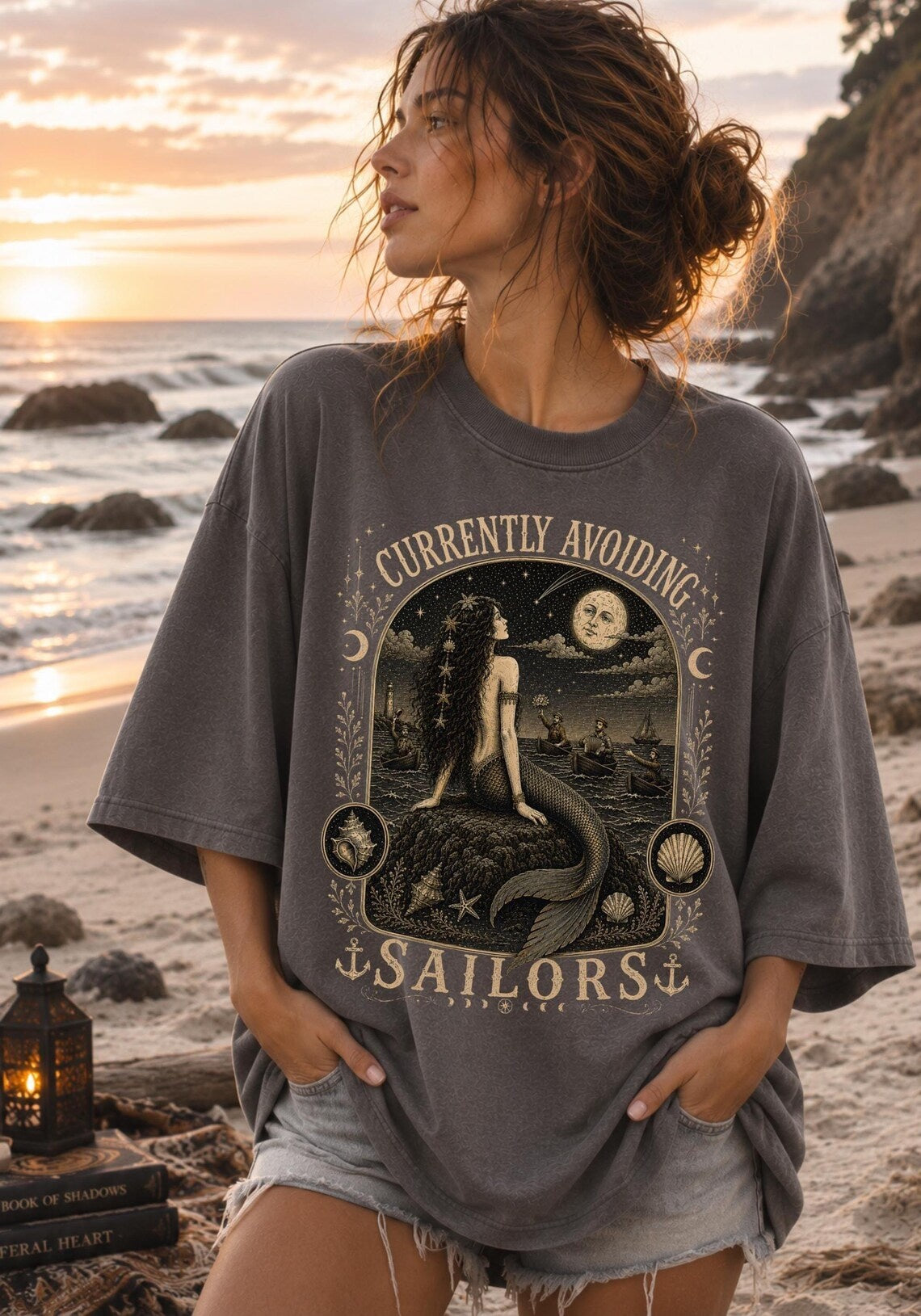 Mermaid Shirt ,Coastal Gothic Shirt ,Sea Witch Shirt ,Ocean Themed Gifts Siren Vintage Mermaid Shirt ,Funny Mermaid Shirt ,Whimsigoth Clothing