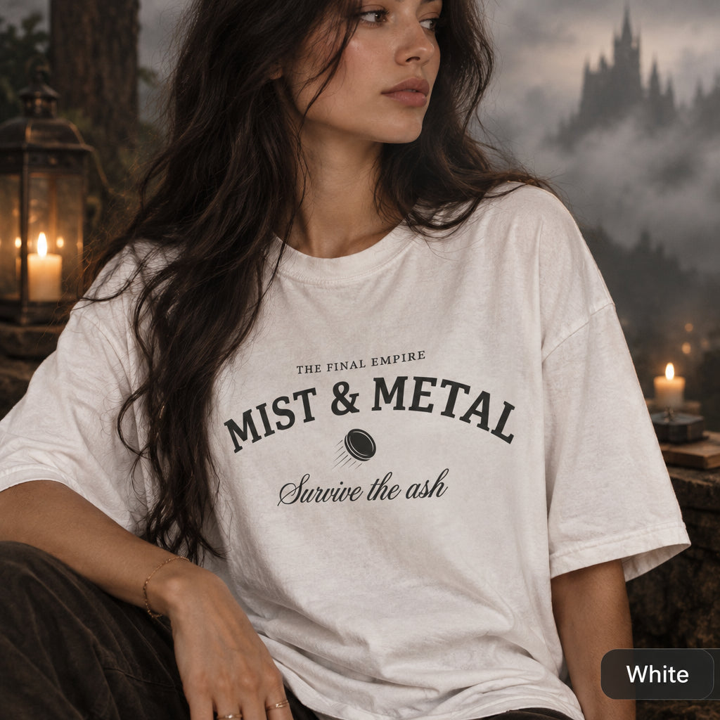 Mist and Metal Shirt, Final Empire Tee, Cosmere Inspired Shirt, Fantasy Book Shirt, Survive the Ash, Minimalist Bookish Tee, Reader Gift