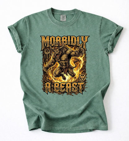 Morbidly A Beast Weightlifting Fitness Gym Workout Shirt