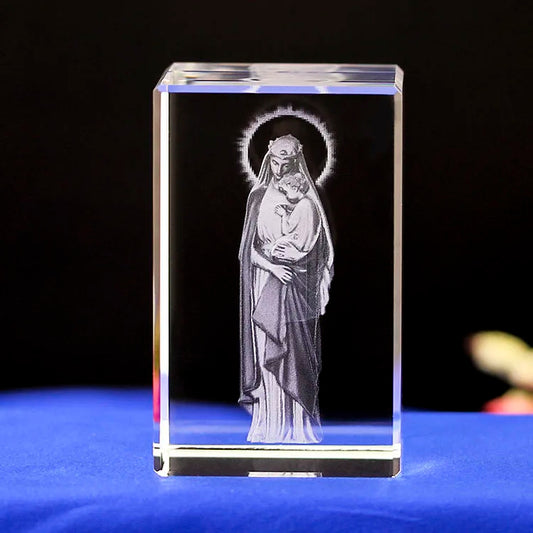 Mother Mary and Jesus Crystal Laser Engrave Religious gift,Home Decor