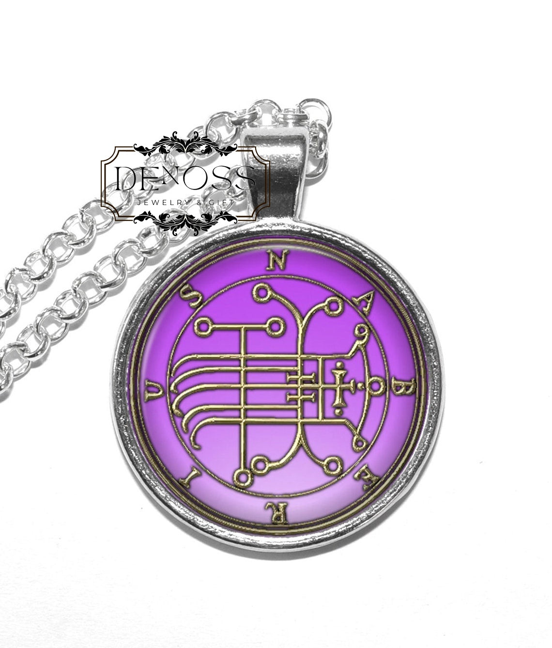 NABERIUS Necklace,Sigil,Demon Marquis,Day Demon,Goetia,Goetic Demon,Art Pendant Necklace,Glass Pendant
