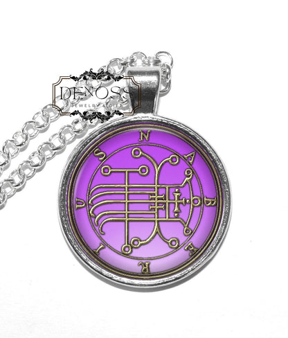 NABERIUS Necklace,Sigil,Demon Marquis,Day Demon,Goetia,Goetic Demon,Art Pendant Necklace,Glass Pendant