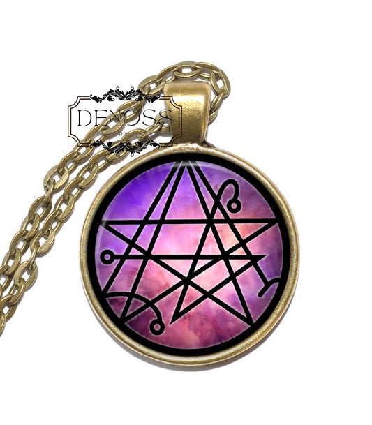 NECRONOMICON Necklace,Symbol,Book of the Dead,Grimoire,H. P. Lovecraft,Art Pendant Necklace