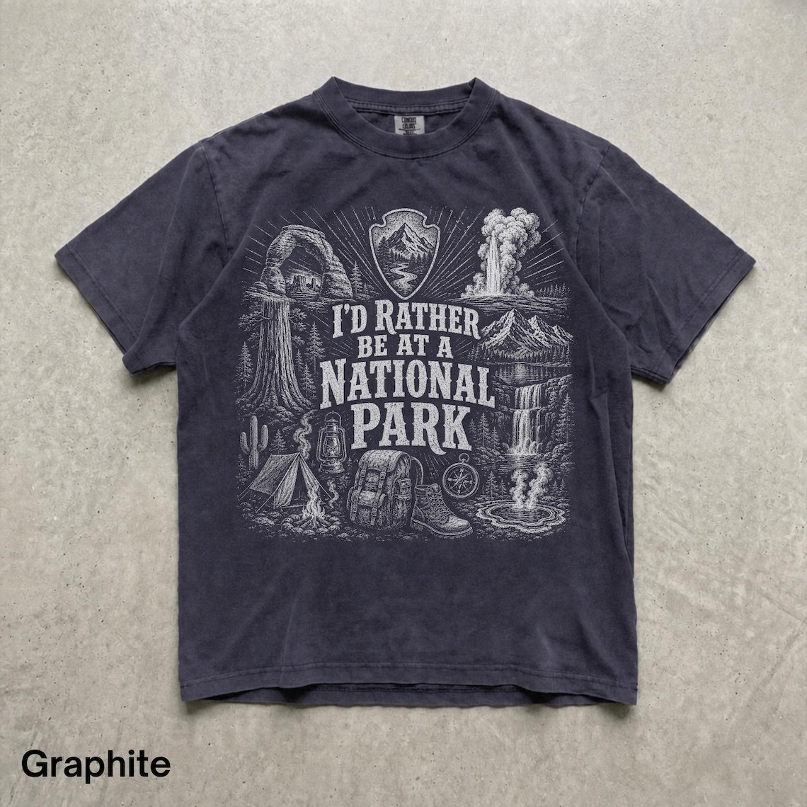 National Park Adventure Shirt, Vintage Hiking Camping Graphic Tee, Outdoorsy Nature Apparel, Wildlife Lover Gift, Granola Girl Shirt
