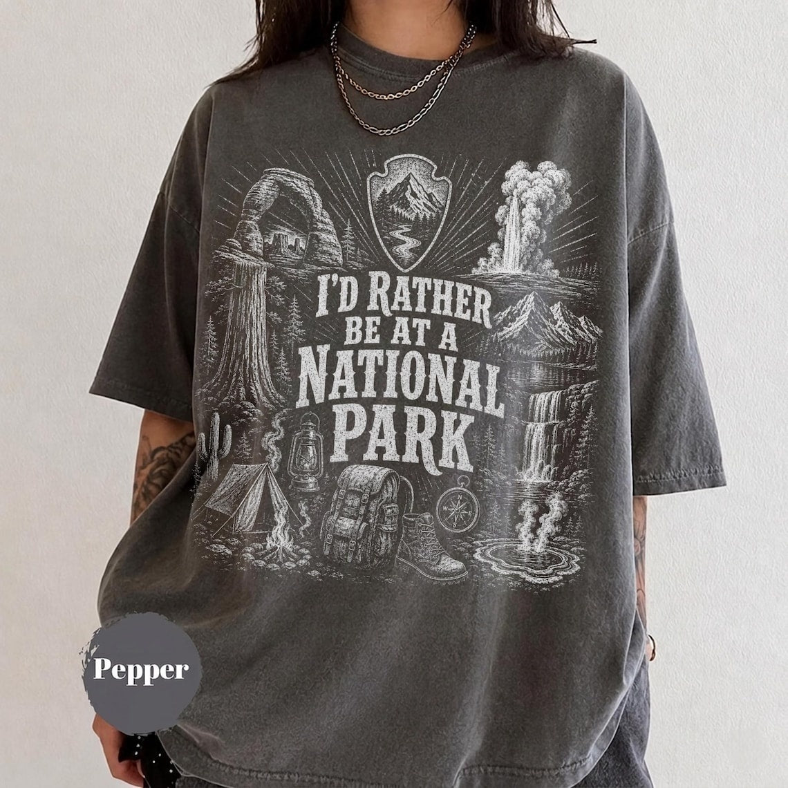 National Park Adventure Shirt, Vintage Hiking Camping Graphic Tee, Outdoorsy Nature Apparel, Wildlife Lover Gift, Granola Girl Shirt