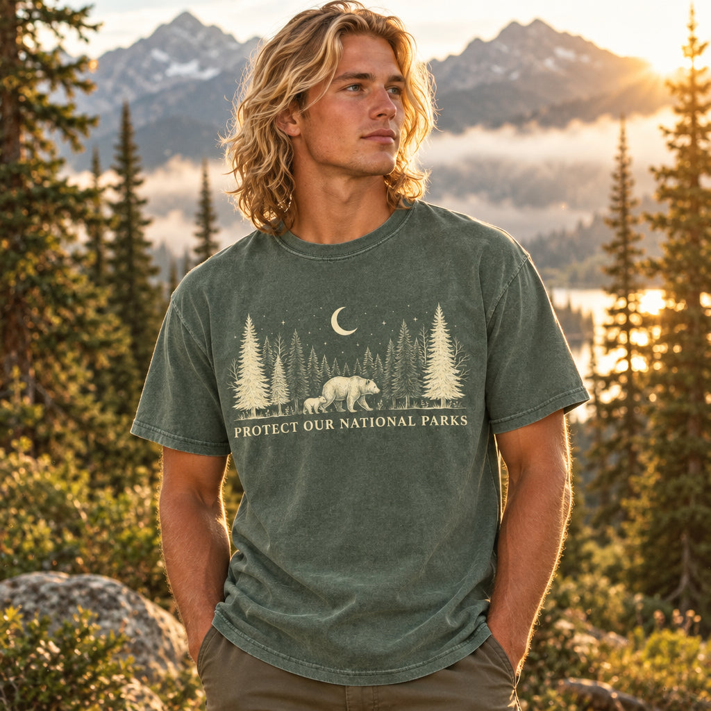 National Park Shirt, Protect Nature Tee, Camping Hiking Top, Vintage Bear Apparel, Outdoorsy Gift Her