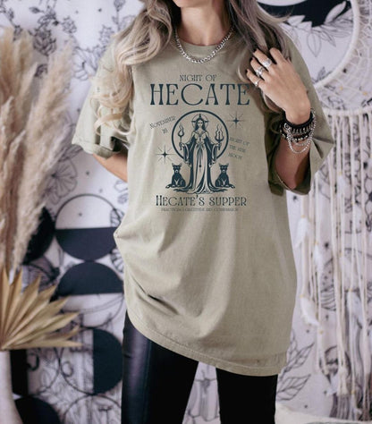 Night of Hecate Shirt ,Greek Icons ,Hecate Print ,Greek Mythology, Gift Moon Goddess ,Hekate Triple Goddess Pagan Shirt ,Maiden Mother Crone