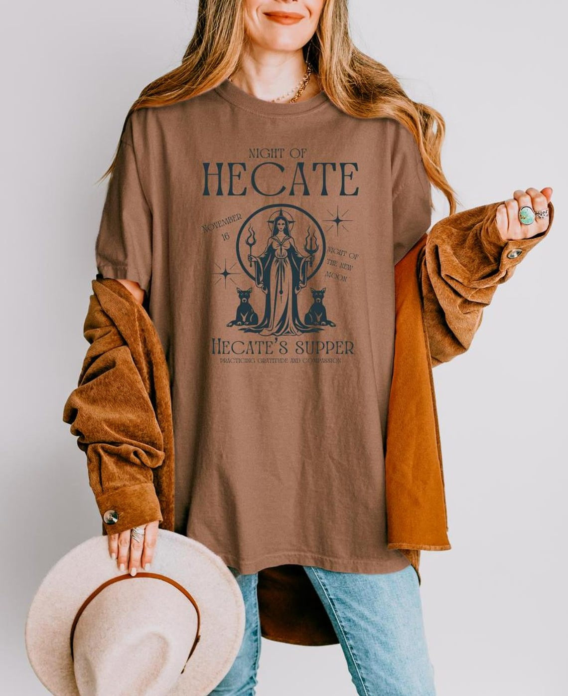 Night of Hecate Shirt ,Greek Icons ,Hecate Print ,Greek Mythology, Gift Moon Goddess ,Hekate Triple Goddess Pagan Shirt ,Maiden Mother Crone