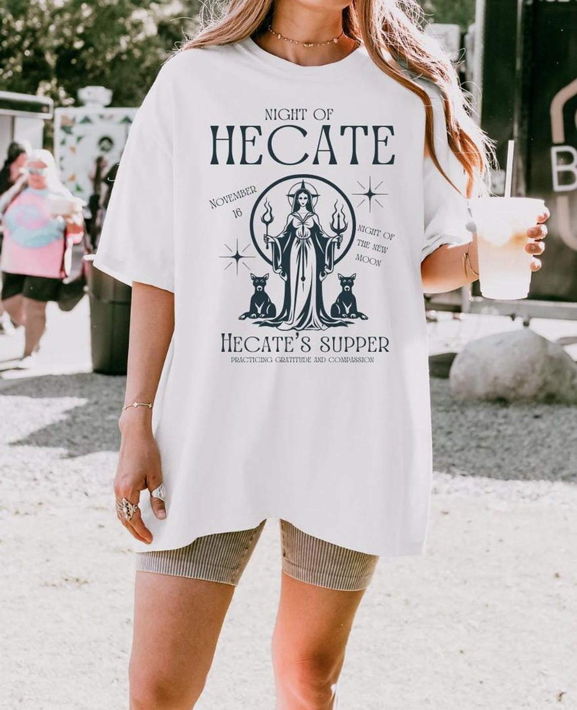 Night of Hecate Shirt ,Greek Icons ,Hecate Print ,Greek Mythology, Gift Moon Goddess ,Hekate Triple Goddess Pagan Shirt ,Maiden Mother Crone
