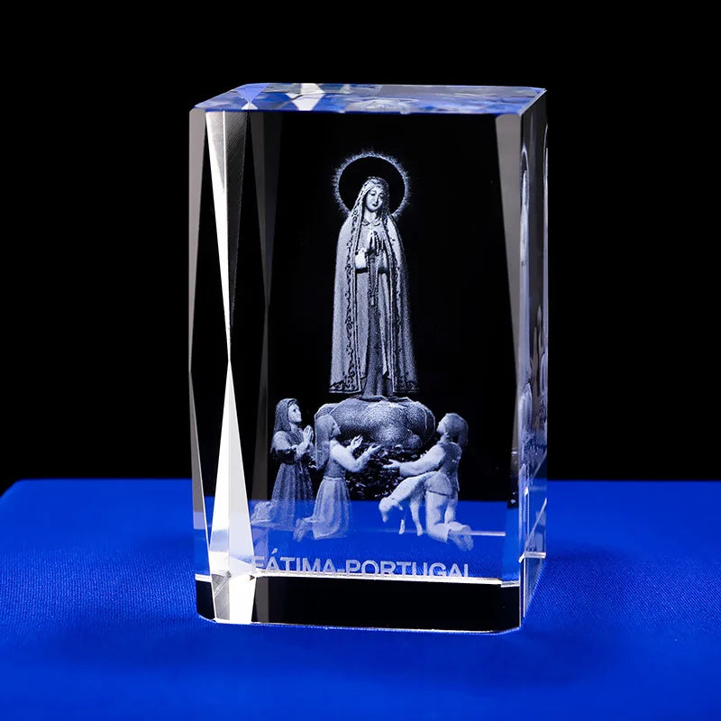 Notre Dame Three Children Crystal Carving Crystal Laser Engrave Religious gift,Home Decor