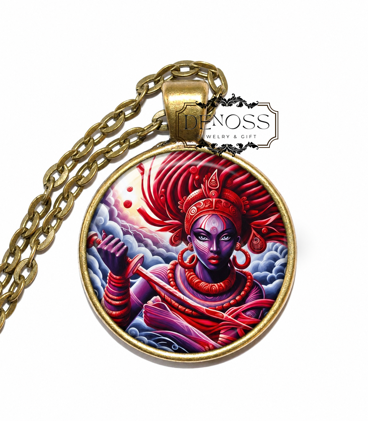 OYA Necklace,African,Goddess of Weather, Goddess of Rebirth,Goddess of Intuition, Protectress of Women