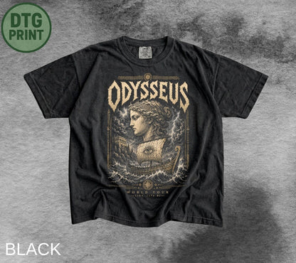 Odysseus World Tour Shirt, Ancient Greece Mythology Tee, Greek Hero Vintage Graphic T-Shirt, Trojan War Gift, Epic Sailing Retro Tee,