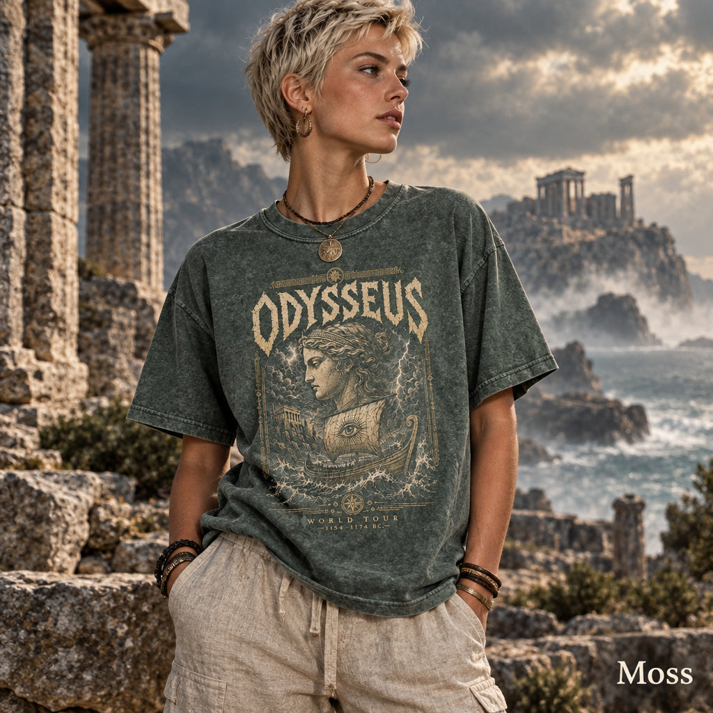 Odysseus World Tour Shirt, Ancient Greece Mythology Tee, Greek Hero Vintage Graphic T-Shirt, Trojan War Gift, Epic Sailing Retro Tee,