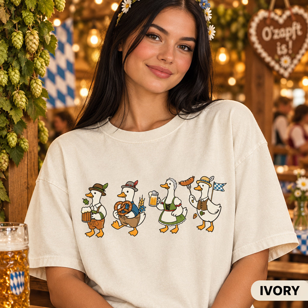 Oktoberfest Goose Shirt, Prost Goose Tee, German Beer Drinking Goose T-shirt, Comfort Colors Bavarian Festival Top, Oktoberfest Party Gifts