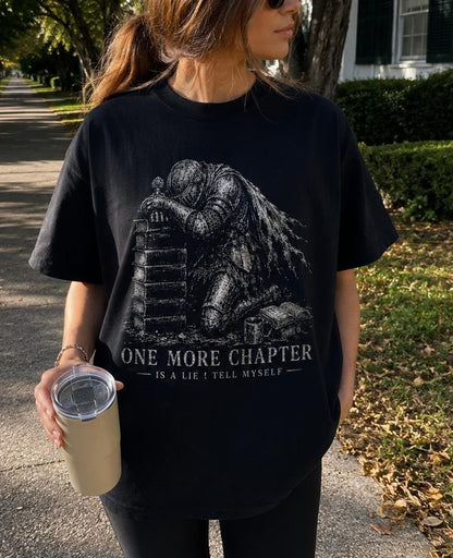 One More Chapter Shirt, Medieval Knight , Dark Academia Tee, Bookish Gift for Readers