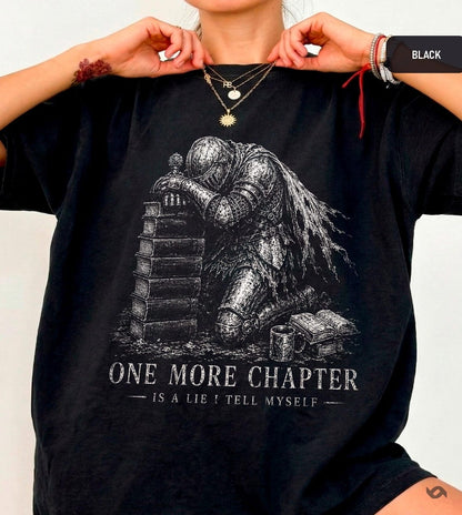 One More Chapter Shirt, Medieval Knight , Dark Academia Tee, Bookish Gift for Readers