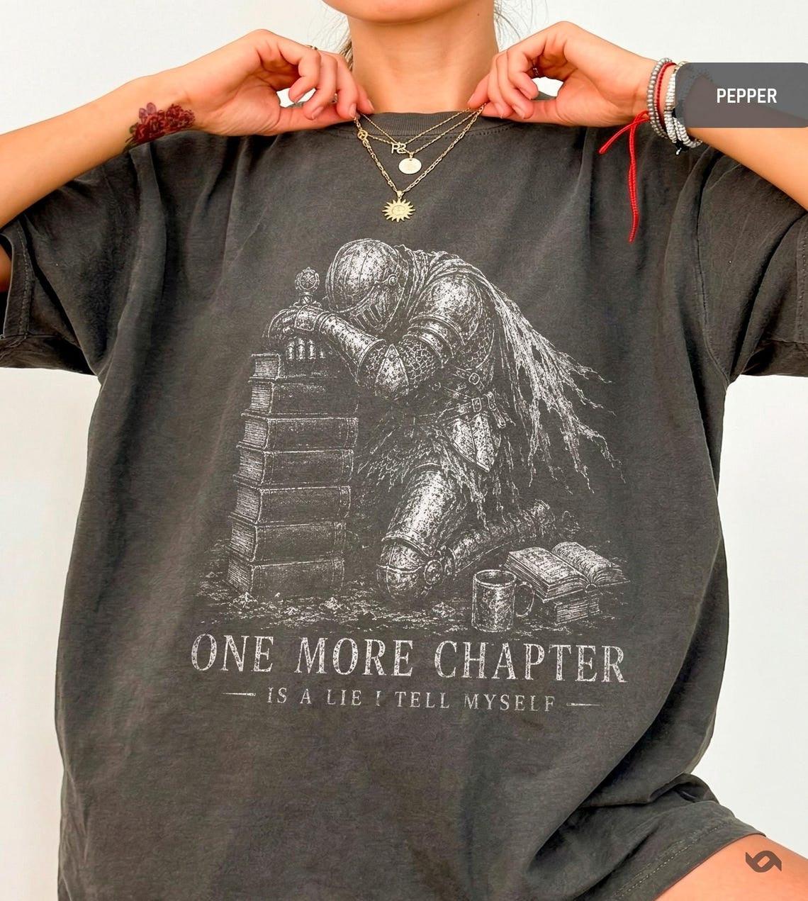 One More Chapter Shirt, Medieval Knight , Dark Academia Tee, Bookish Gift for Readers