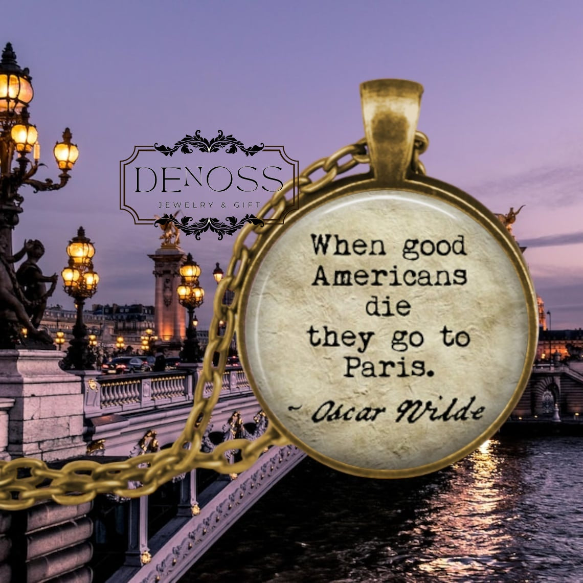 Oscar Wilde Quote Necklace,Funny Paris Lover Gift