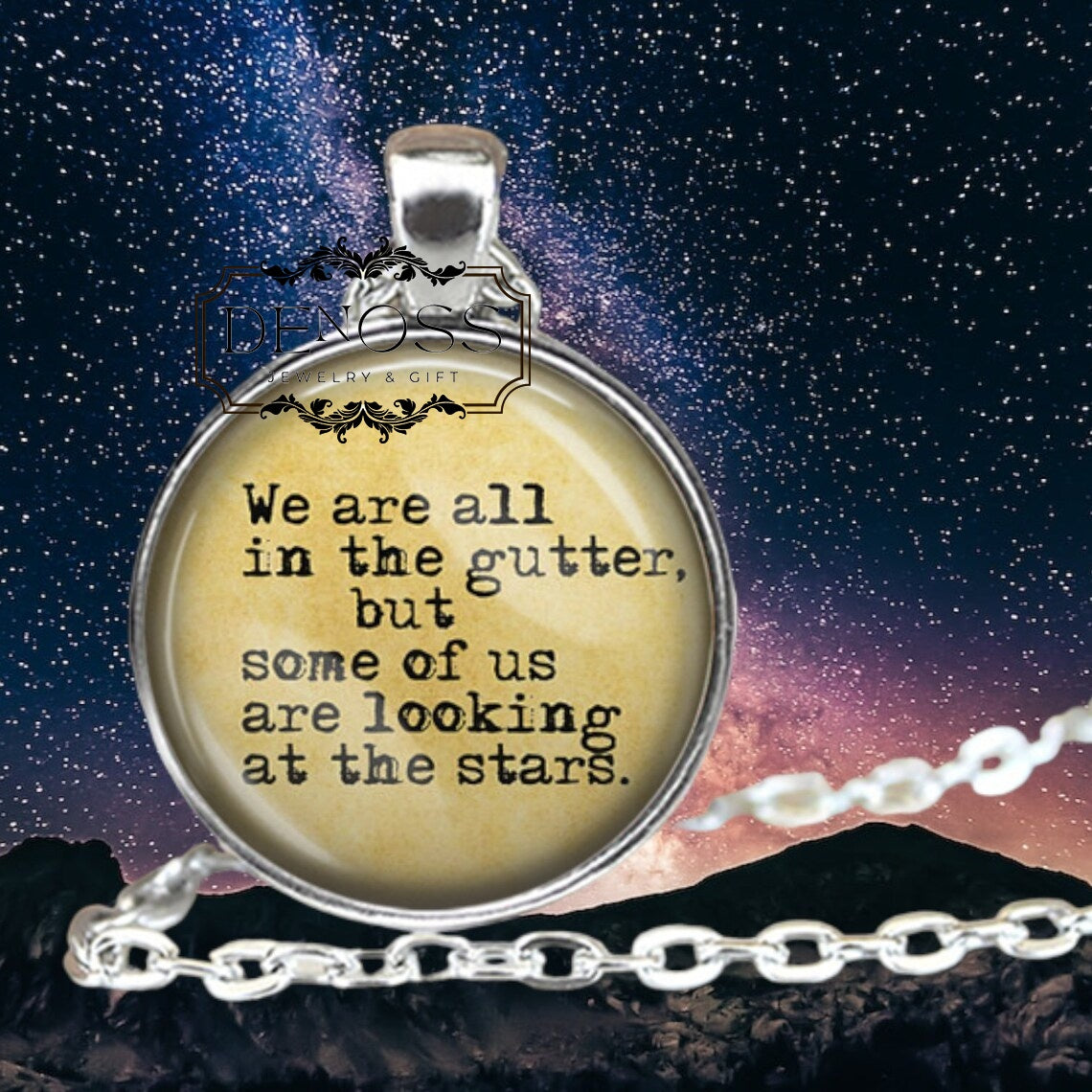 Oscar Wilde Quote Necklace,Inspirational Literary Jewelry