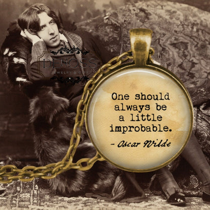 Oscar Wilde Quote Necklace,Literary Gift for Readers