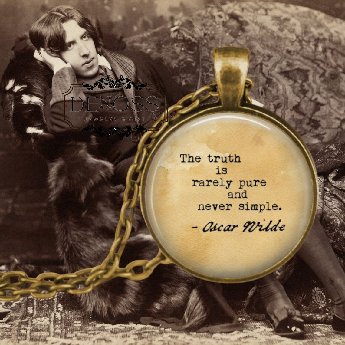 Oscar Wilde Quote Necklace,The Importance of Being Earnest Literature Gift