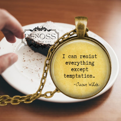 Oscar Wilde Quote Pendant Necklace,Literary Gift for Book Lovers