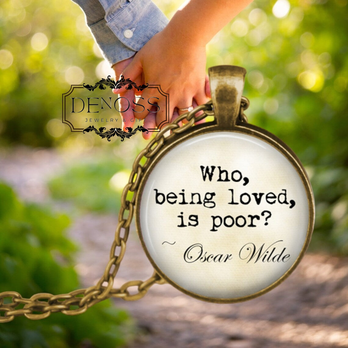 Oscar Wilde Quote Pendant Necklace,Literature Lover Gift