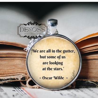 Oscar Wilde Quote Pendant,Literary Gift for Book Lovers Necklace