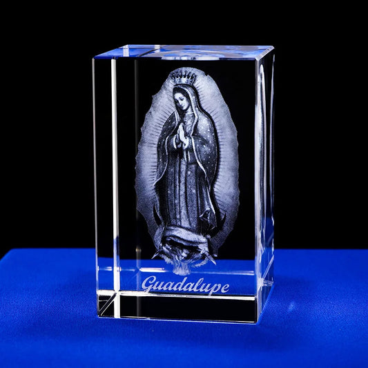 Our Lady of Guadalupe Crystal Carving Crystal Laser Engrave Religious gift,Home Decor