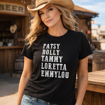 Patsy,Dolly,Tammy,Loretta,Emmylou,Country Music Fan Tshirt