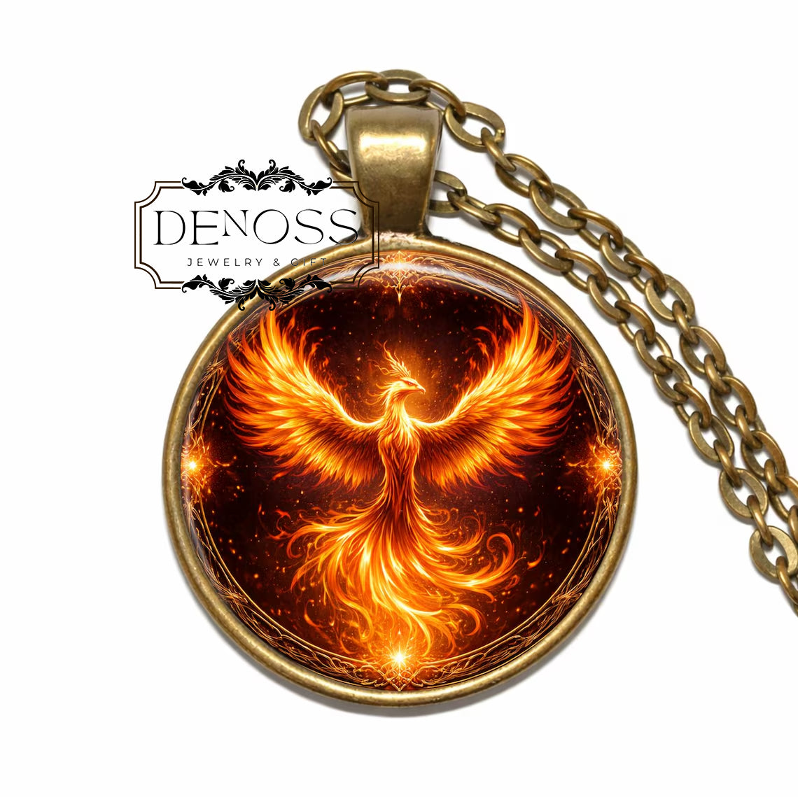 Phoenix Pendant Necklace,Mythical Firebird Jewelry,Rebirth & Strength Amulet