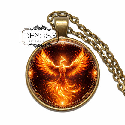Phoenix Pendant Necklace,Mythical Firebird Jewelry,Rebirth & Strength Amulet