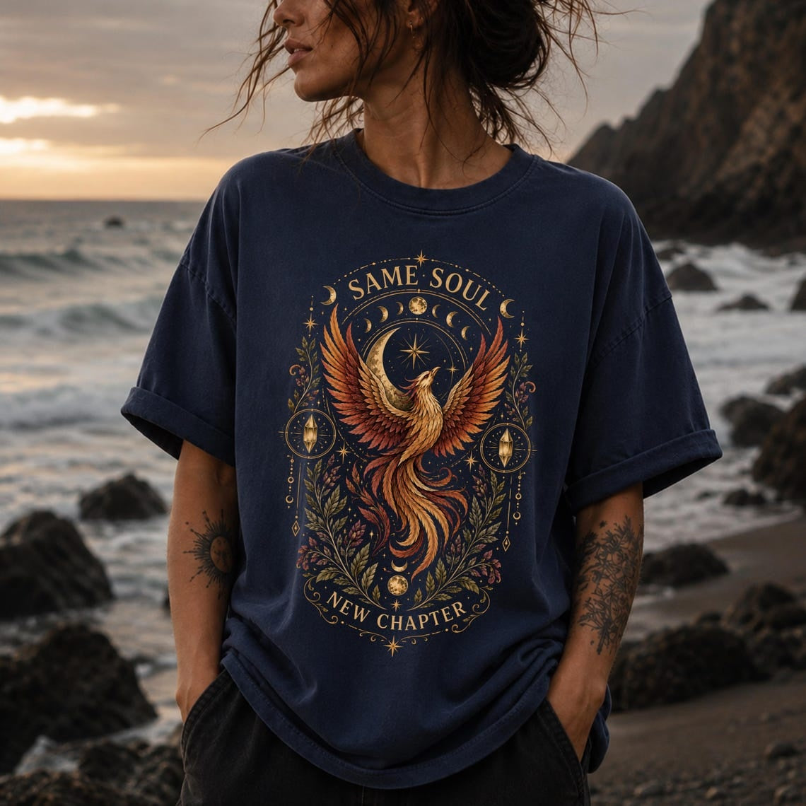 Phoenix celestial shirt ,whimsigoth clothing manifestation witchcore witchy things occult clothing divorce gift ,divine feminine elder emo
