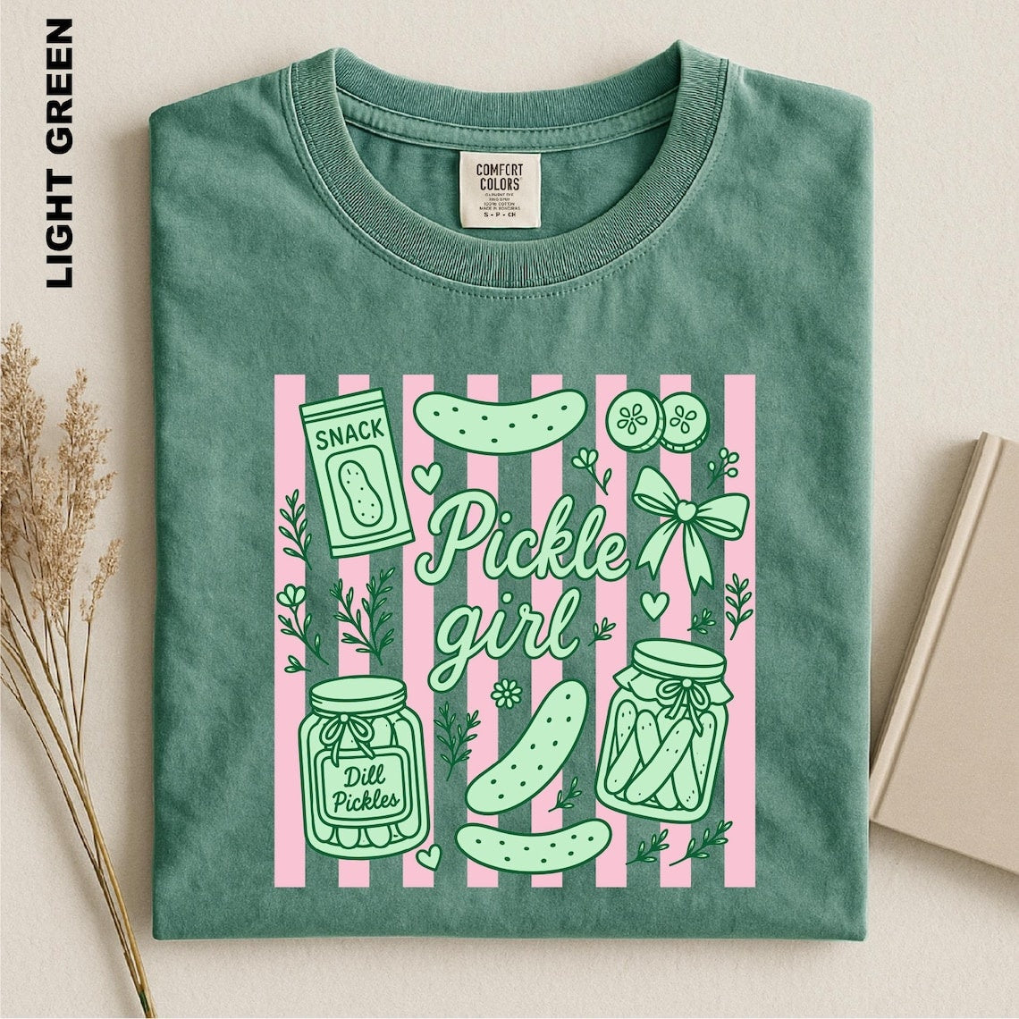 Pickle Girl Shirt, Pickle Lover Comfort Colors Tee, Canned Pickle Aesthetic T-Shirt, Foodie Gift for Her, Princess Cucumber Graphic T-Shirt