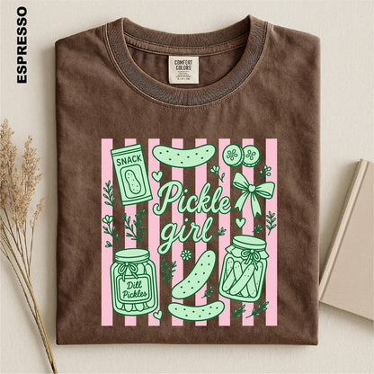 Pickle Girl Shirt, Pickle Lover Comfort Colors Tee, Canned Pickle Aesthetic T-Shirt, Foodie Gift for Her, Princess Cucumber Graphic T-Shirt