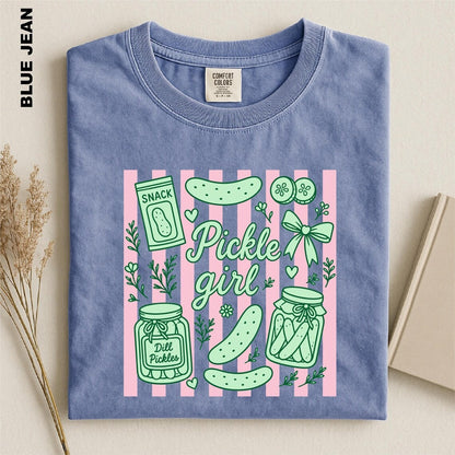 Pickle Girl Shirt, Pickle Lover Comfort Colors Tee, Canned Pickle Aesthetic T-Shirt, Foodie Gift for Her, Princess Cucumber Graphic T-Shirt