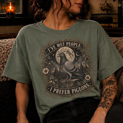 Pigeon Shirt, Dark Humor Shirt ,Bird Lover Gifts ,Pigeon Gifts ,Macabre Pigeon, Whimsigoth Clothing, Antisocial Funny Bird Shirt, Introvert Shirt