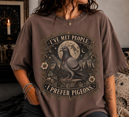 Pigeon Shirt, Dark Humor Shirt ,Bird Lover Gifts ,Pigeon Gifts ,Macabre Pigeon, Whimsigoth Clothing, Antisocial Funny Bird Shirt, Introvert Shirt