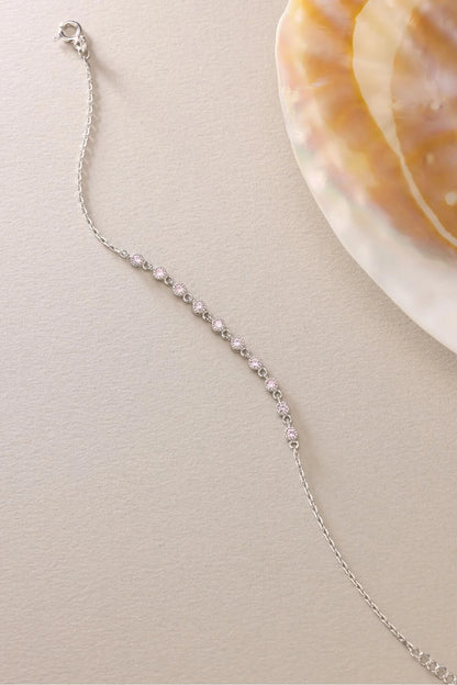 925 Sterling Silver Single Row Pink Bracelet