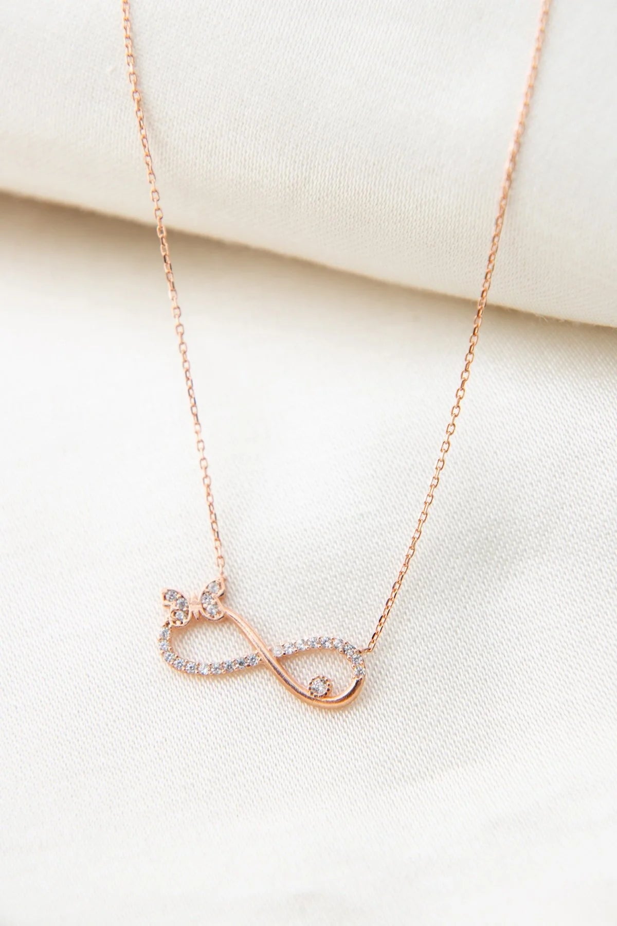 Infinity Butterfly 925 Sterling Silver Necklace