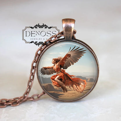 Red Tailed Hawk Empowered Women Necklace,Southwest Art Desert Art Southwestern JewelryHawk Necklace,Nature Inspired Jewelry,Mythical Art